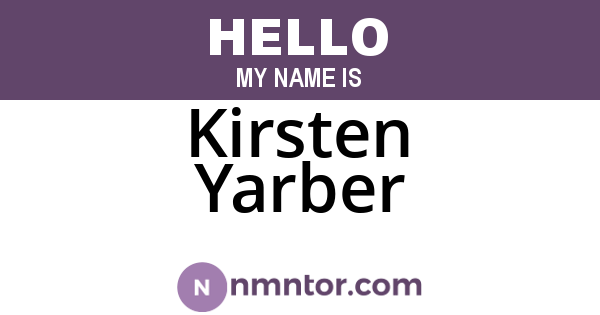 Kirsten Yarber
