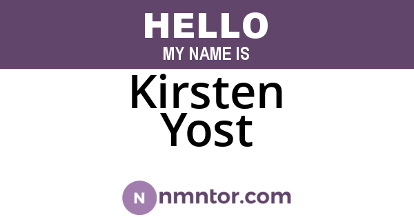 Kirsten Yost