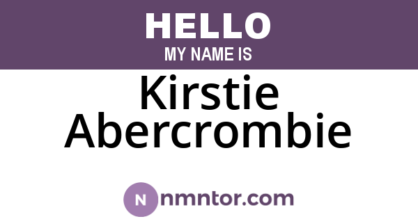 Kirstie Abercrombie