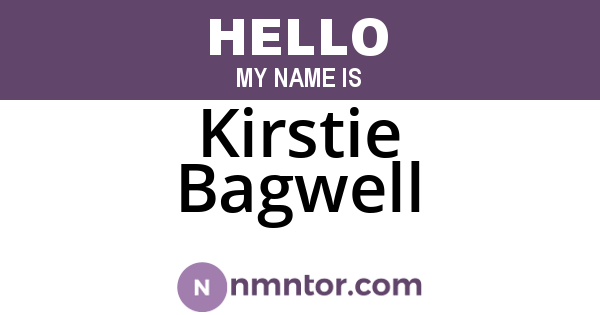 Kirstie Bagwell