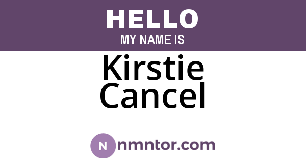 Kirstie Cancel