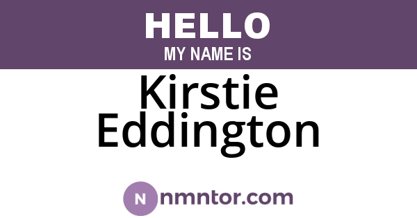 Kirstie Eddington