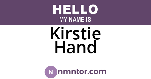 Kirstie Hand