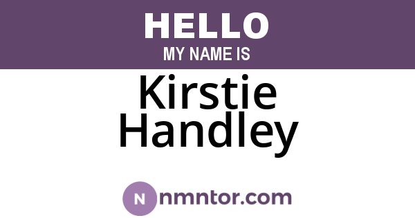 Kirstie Handley
