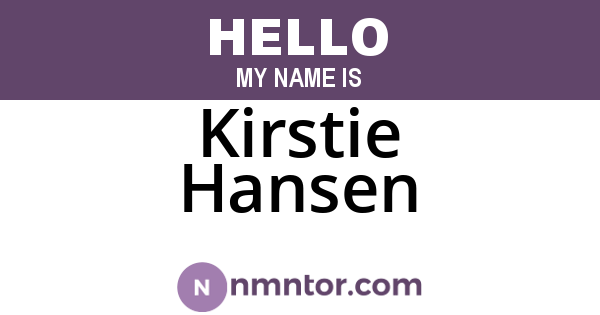 Kirstie Hansen