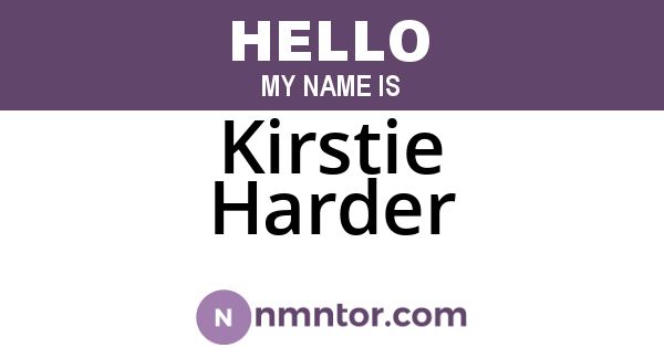 Kirstie Harder