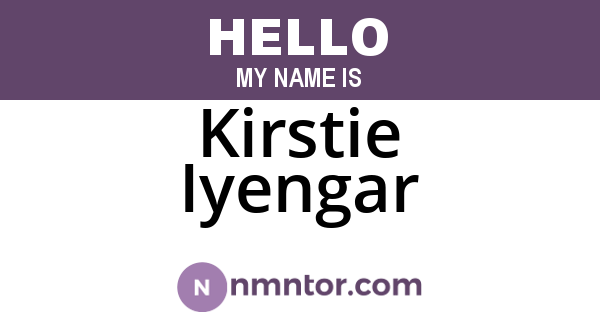 Kirstie Iyengar