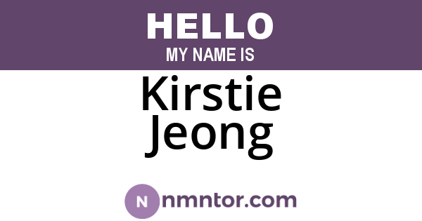 Kirstie Jeong
