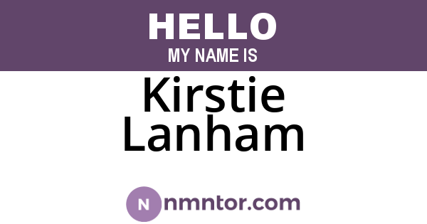 Kirstie Lanham