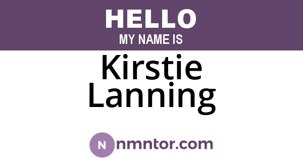 Kirstie Lanning