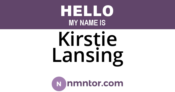 Kirstie Lansing