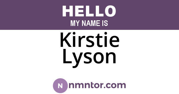 Kirstie Lyson