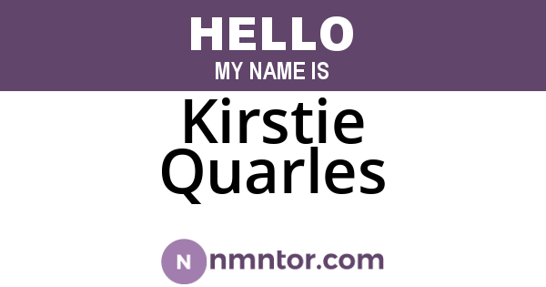 Kirstie Quarles