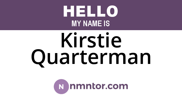 Kirstie Quarterman