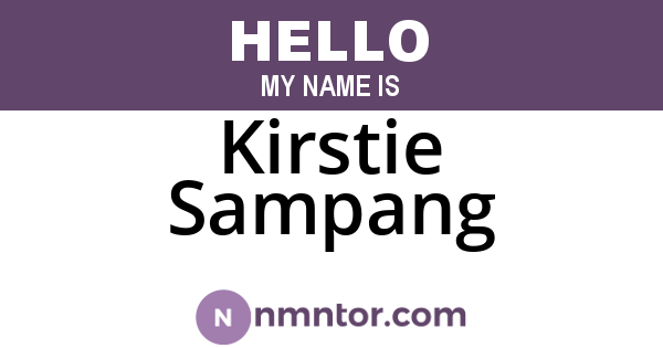 Kirstie Sampang