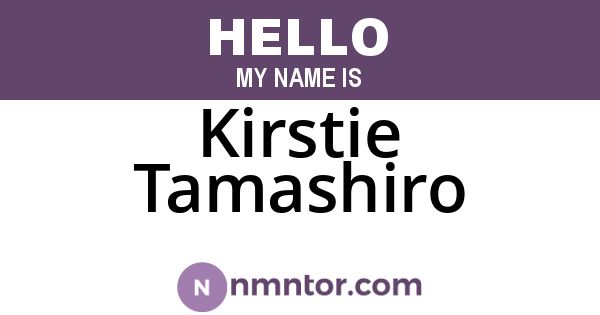 Kirstie Tamashiro