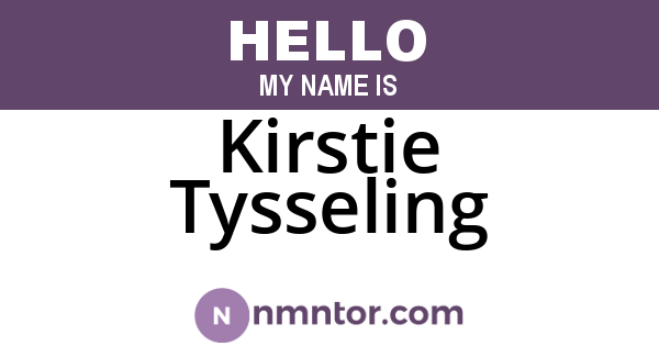 Kirstie Tysseling