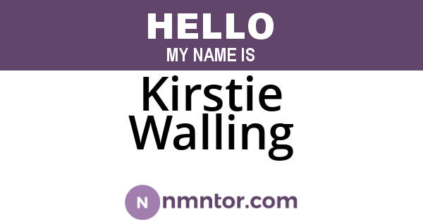 Kirstie Walling
