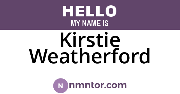 Kirstie Weatherford