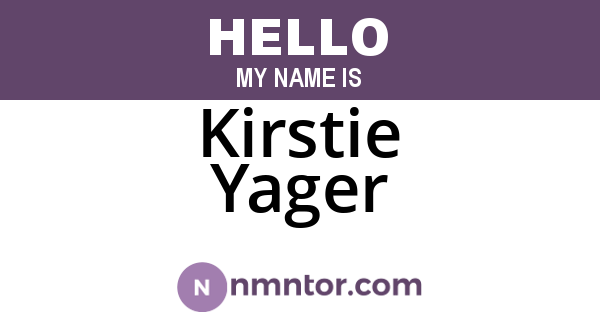 Kirstie Yager
