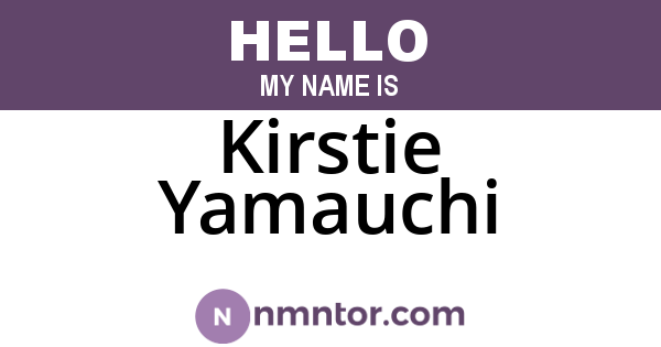 Kirstie Yamauchi