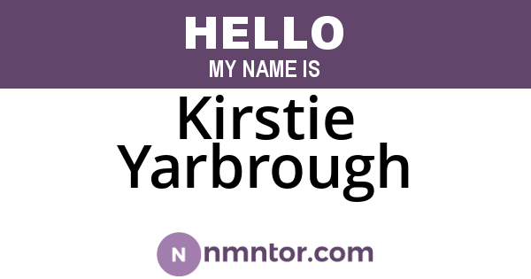 Kirstie Yarbrough