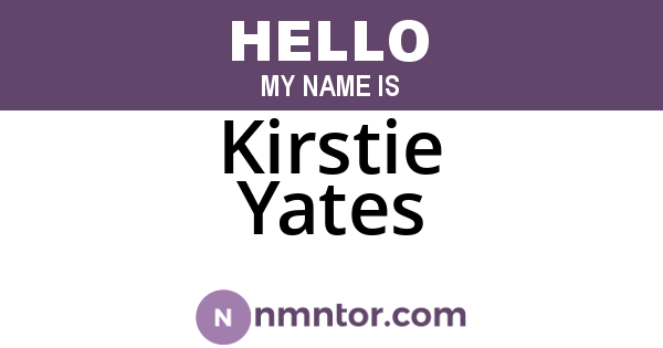 Kirstie Yates