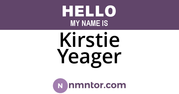 Kirstie Yeager