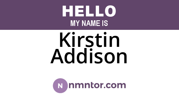 Kirstin Addison