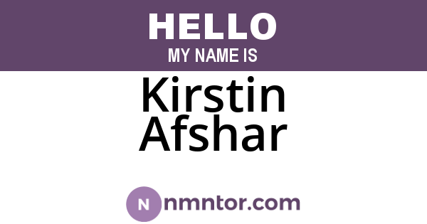 Kirstin Afshar