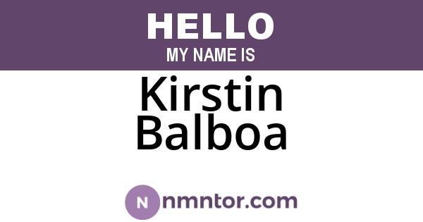 Kirstin Balboa