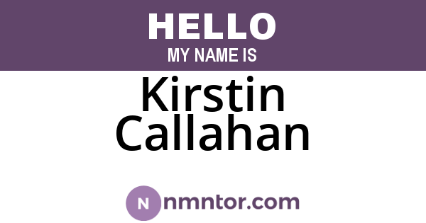 Kirstin Callahan