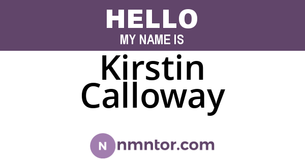 Kirstin Calloway
