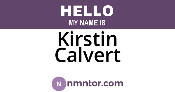 Kirstin Calvert
