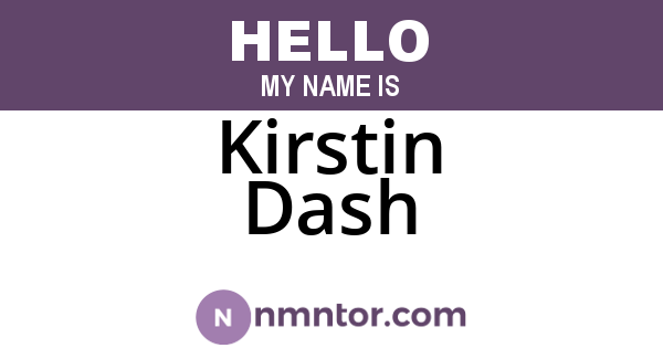 Kirstin Dash