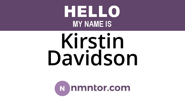 Kirstin Davidson