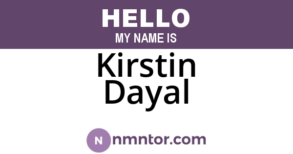Kirstin Dayal