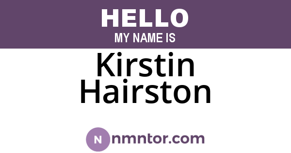 Kirstin Hairston