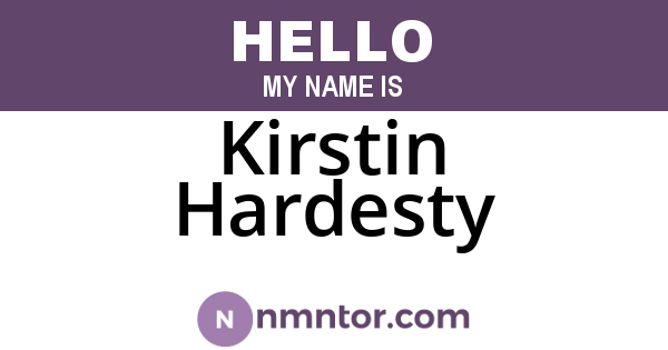 Kirstin Hardesty