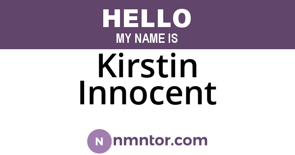 Kirstin Innocent