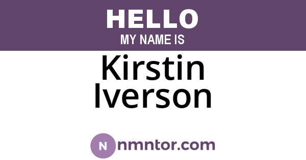 Kirstin Iverson