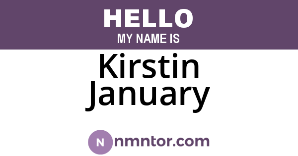 Kirstin January