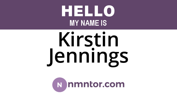 Kirstin Jennings