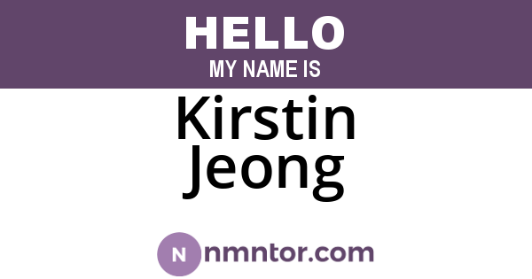 Kirstin Jeong