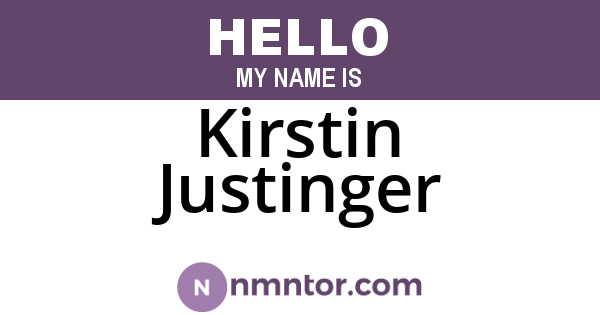 Kirstin Justinger