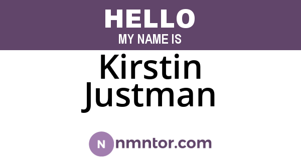 Kirstin Justman