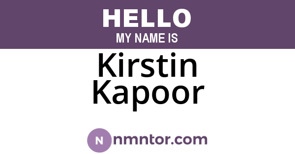 Kirstin Kapoor