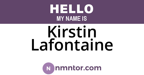 Kirstin Lafontaine
