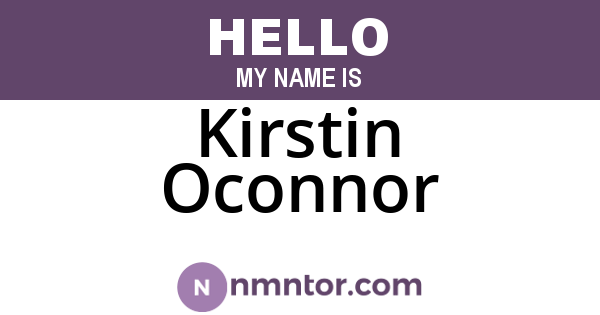 Kirstin Oconnor