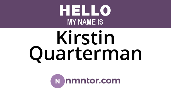 Kirstin Quarterman